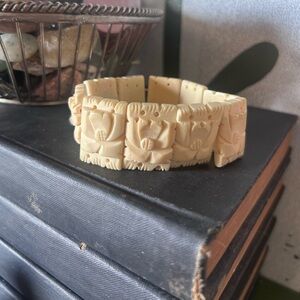 Vintage Bone Carved Bracelet